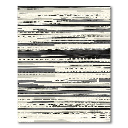 Monochromatic Abstract Stripe Arrangement Rug