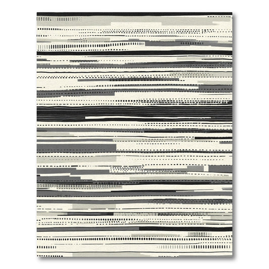 Monochromatic Abstract Stripe Arrangement Rug