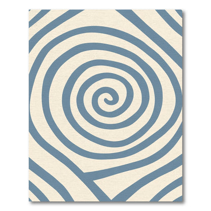 Dusty Blue Swirl Organic Pattern Rug