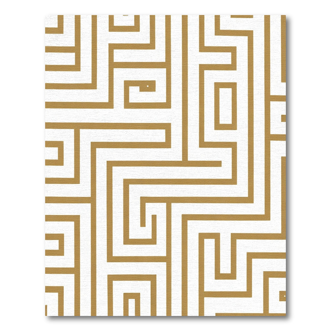 Gold White Geometric Maze Rug