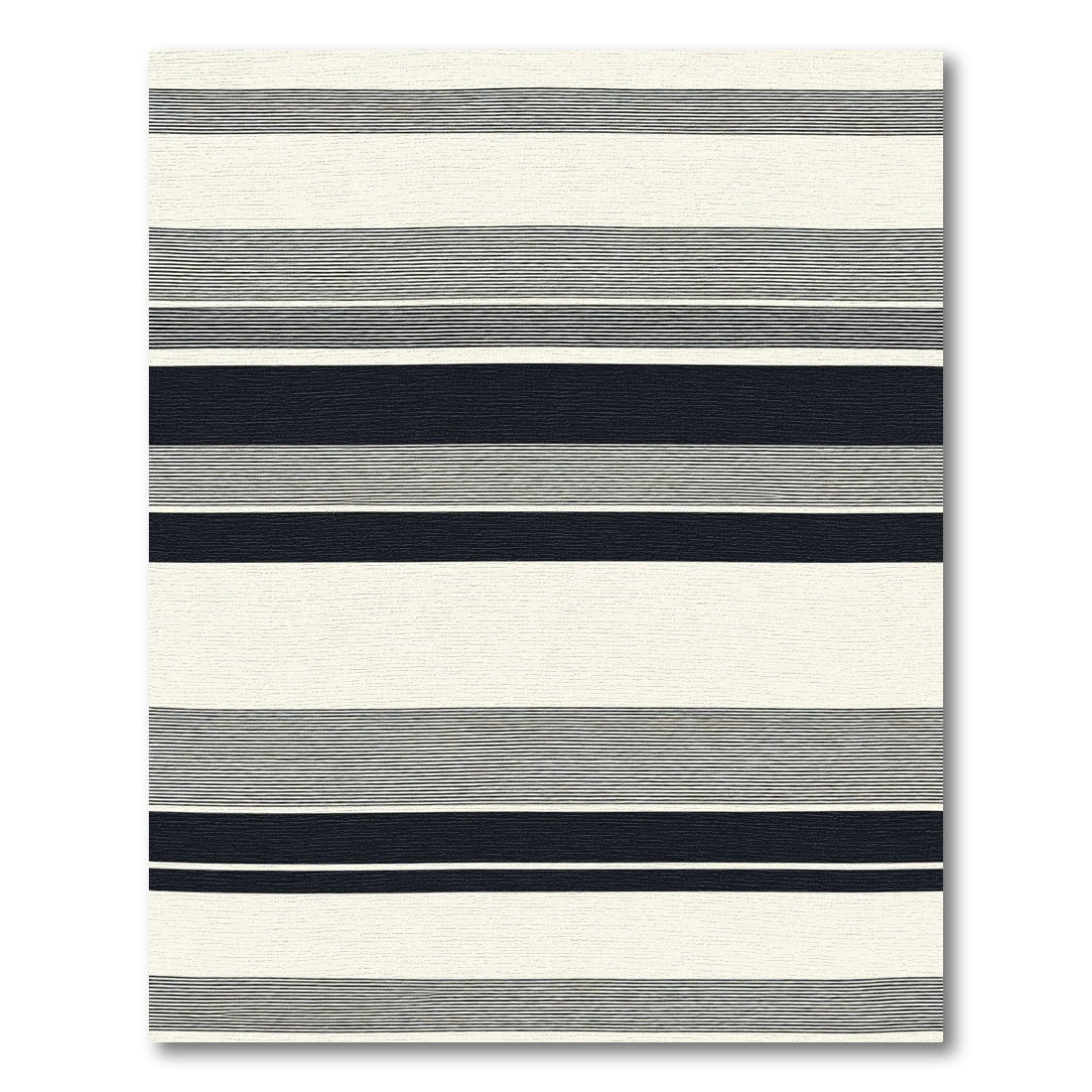 Chic Navy And Cream Stripes Rug