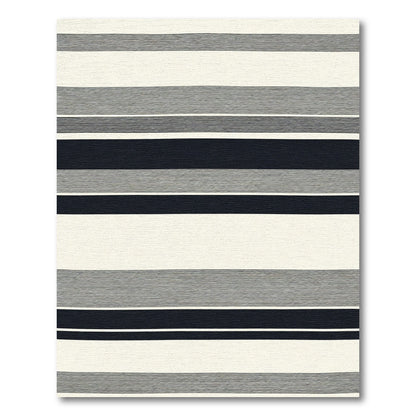 Chic Navy And Cream Stripes Rug