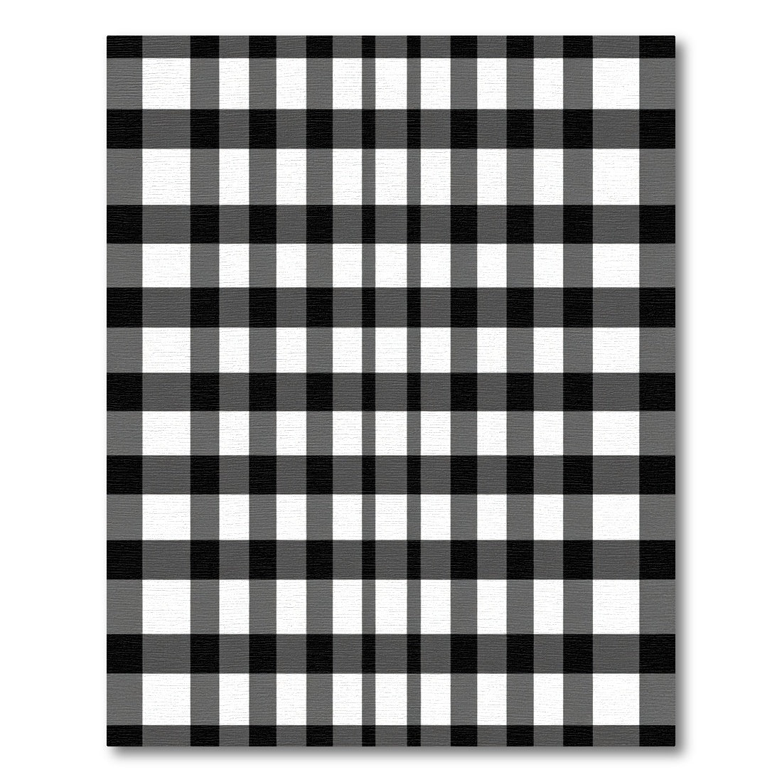 Classic Black White Checkered Plaid Rug