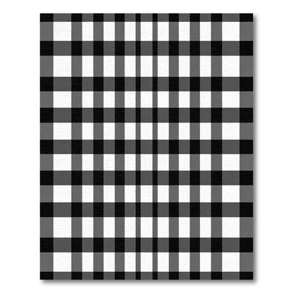 Classic Black White Checkered Plaid Rug