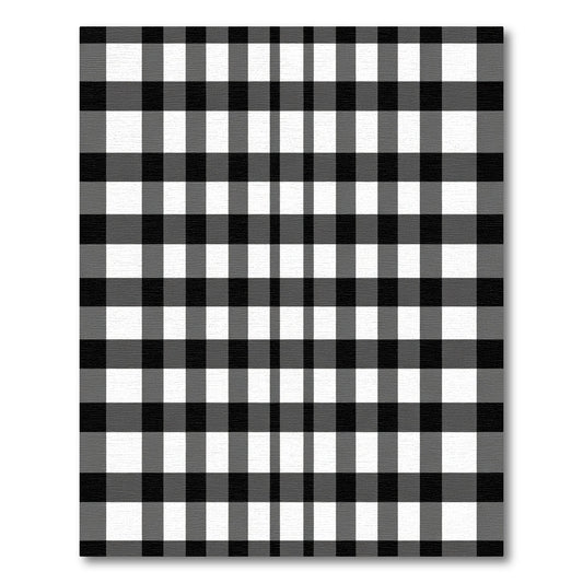 Classic Black White Checkered Plaid Rug