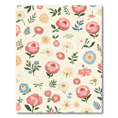 Pink Rose Floral Scatter Rug