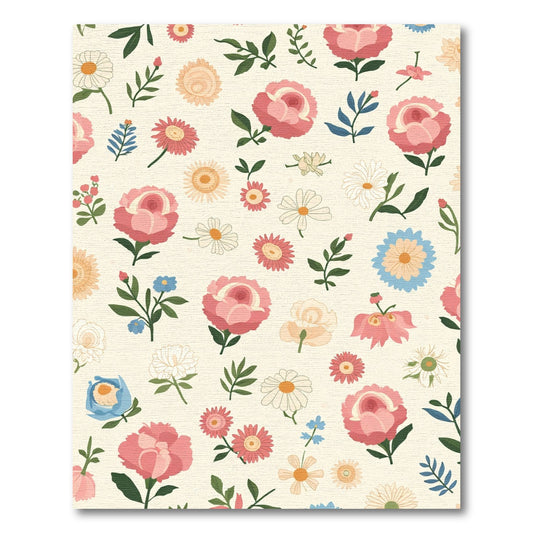 Pink Rose Floral Scatter Rug