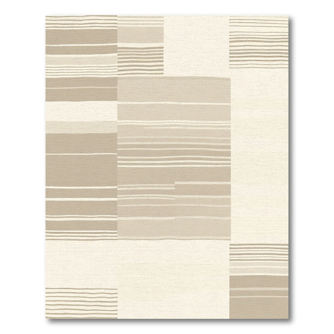 Earthy Toned Horizontal Stripe Patchwork Rug