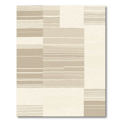 Earthy Toned Horizontal Stripe Patchwork Rug