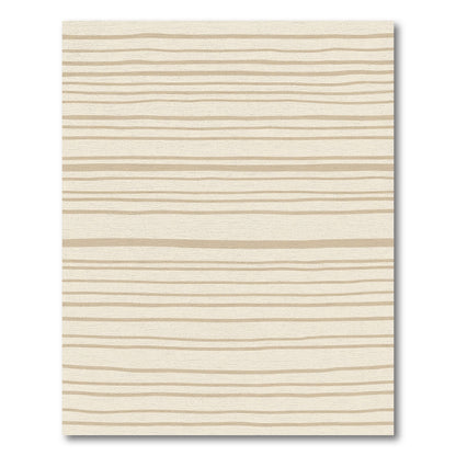 Minimalist Beige Hand Drawn Stripes Rug