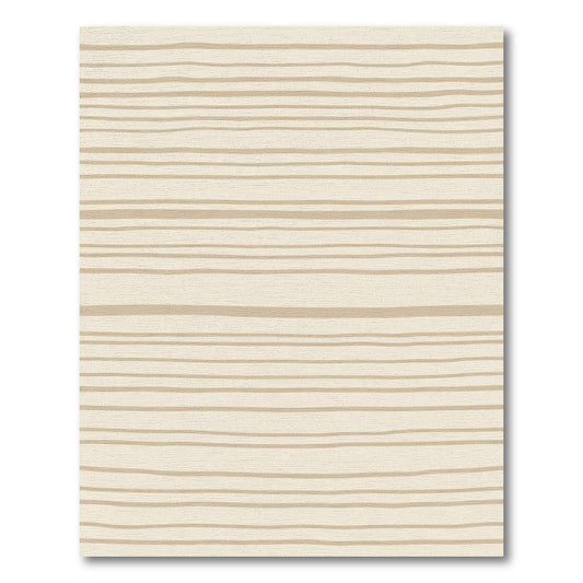 Minimalist Beige Hand Drawn Stripes Rug