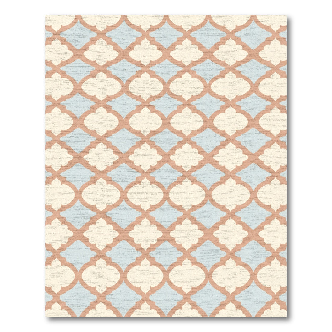 Faded Ochre Quatrefoil Lattice Rug