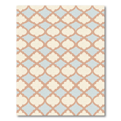 Faded Ochre Quatrefoil Lattice Rug