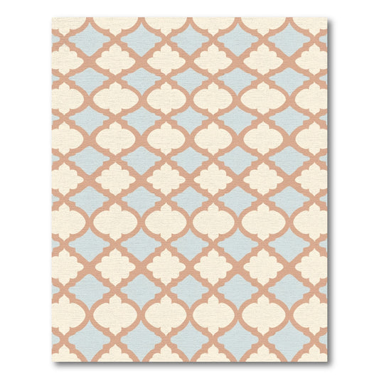 Faded Ochre Quatrefoil Lattice Rug