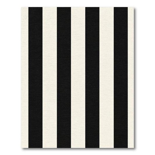 Bold Black Cream Striped Rug