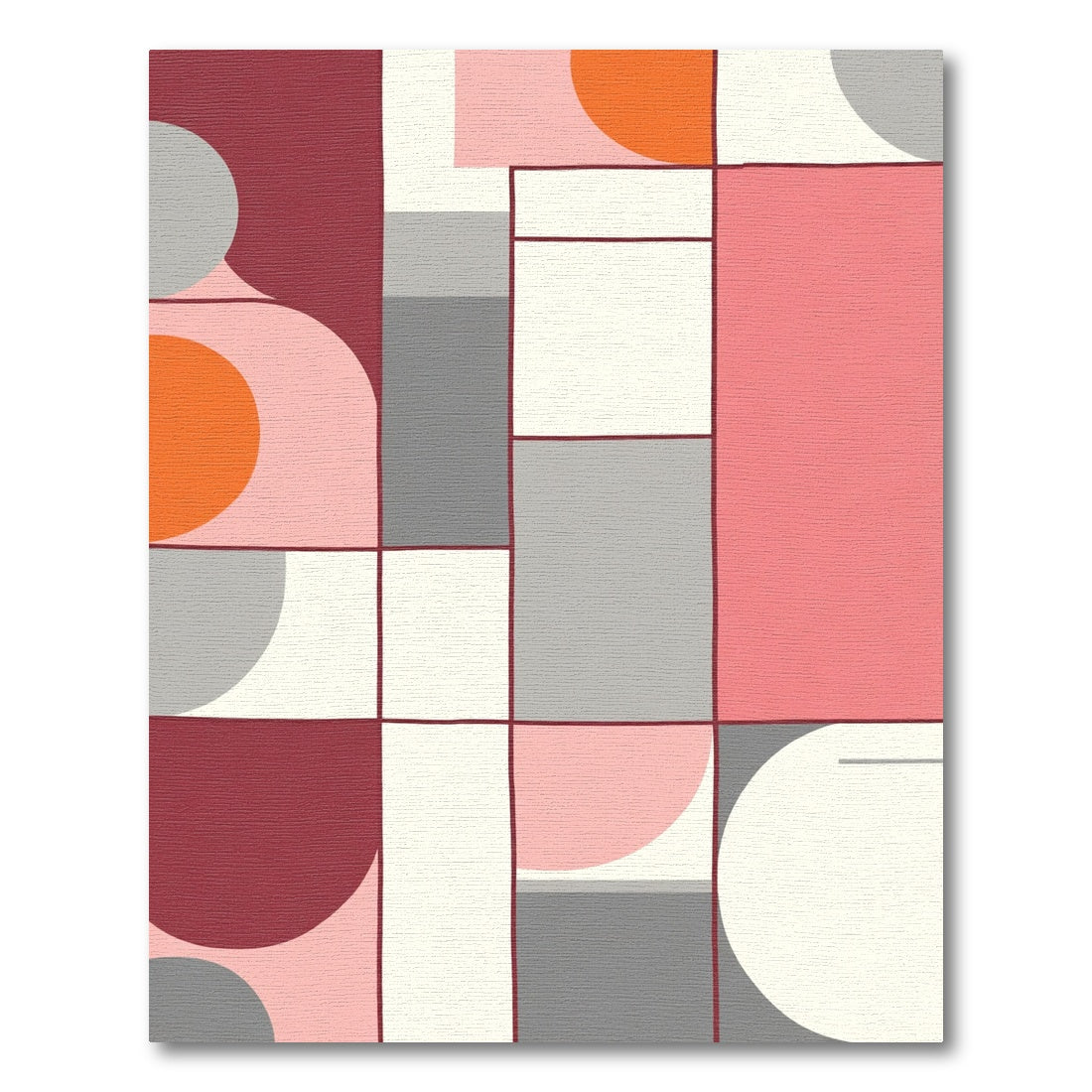Mid Century Modern Geometric Shapes Rug