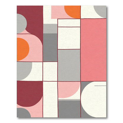 Mid Century Modern Geometric Shapes Rug