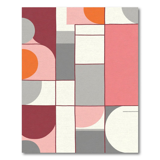 Mid Century Modern Geometric Shapes Rug