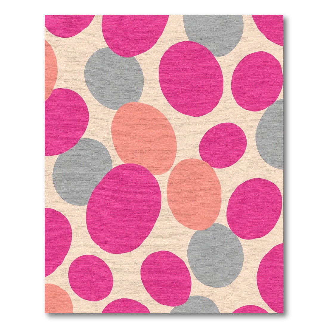 Vibrant Magenta Coral Polka Dots Rug