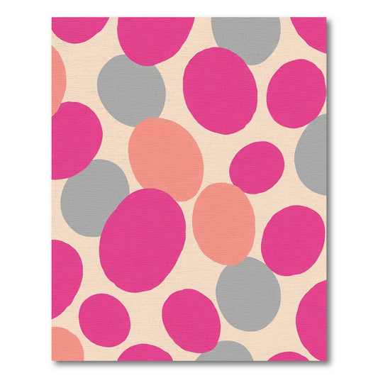 Vibrant Magenta Coral Polka Dots Rug