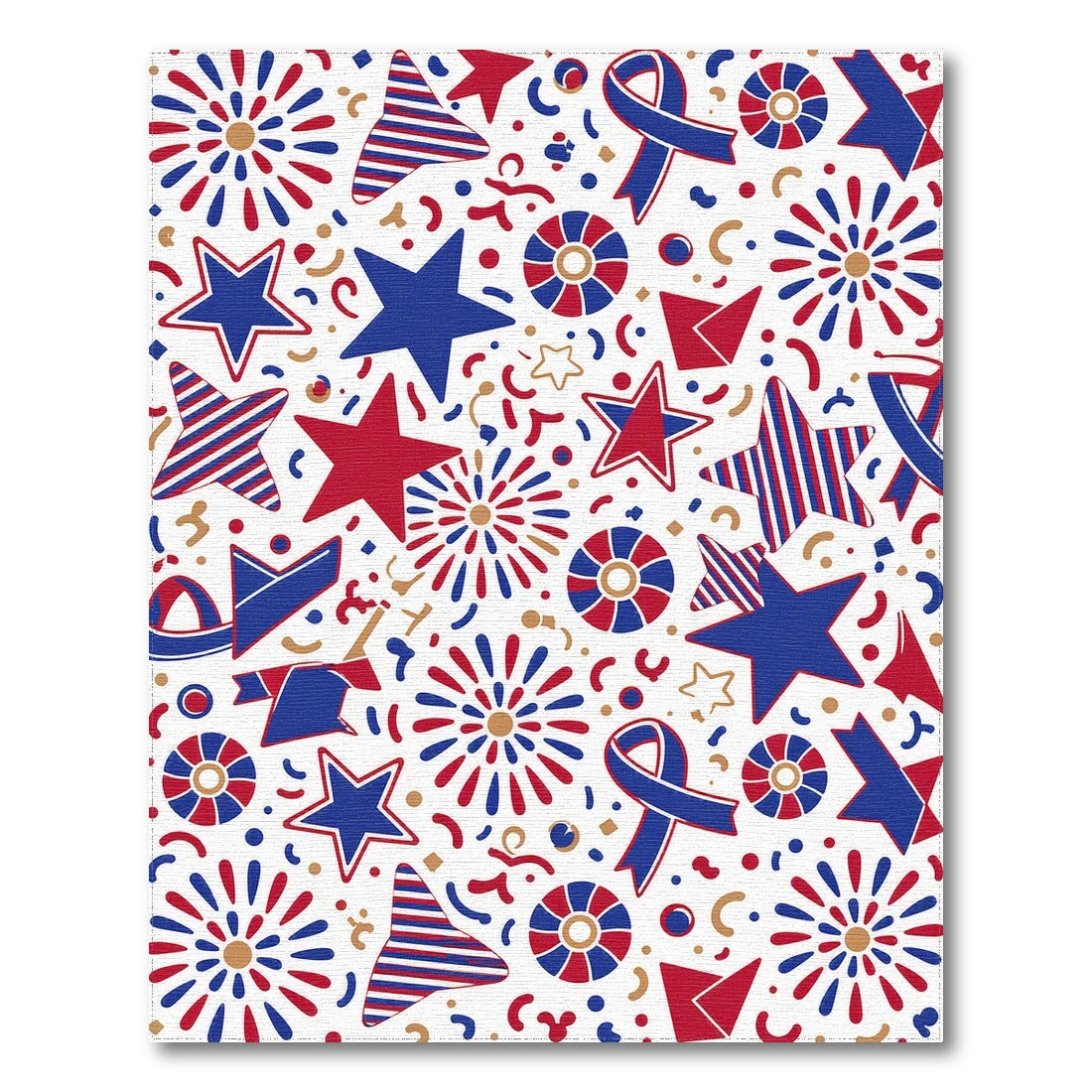 Patriotic Stars and Fireworks Area Rug