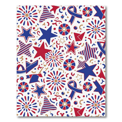 Patriotic Stars and Fireworks Area Rug