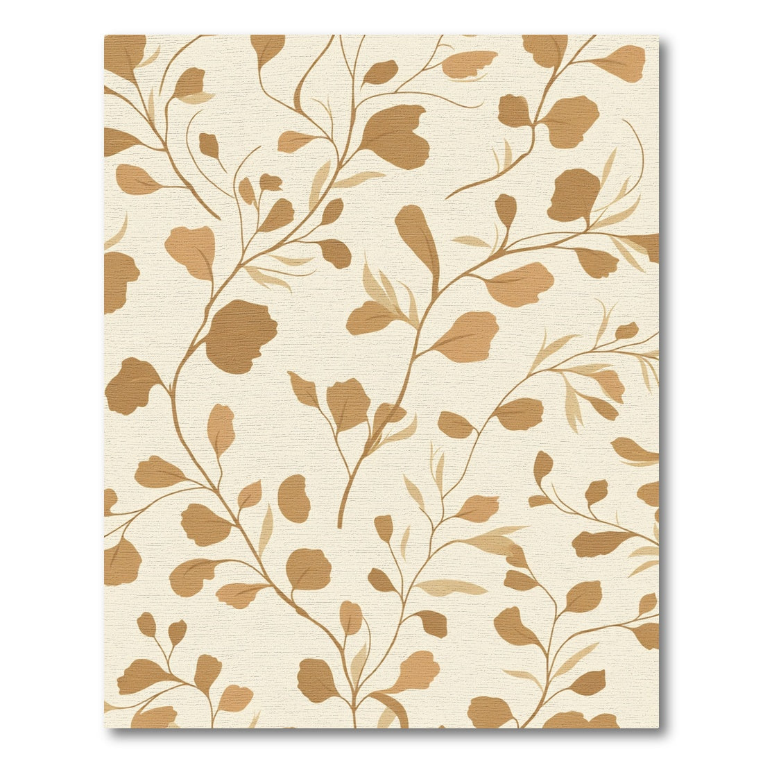 Earthy Tan Organic Vine Pattern Rug
