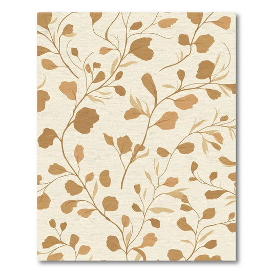 Earthy Tan Organic Vine Pattern Rug