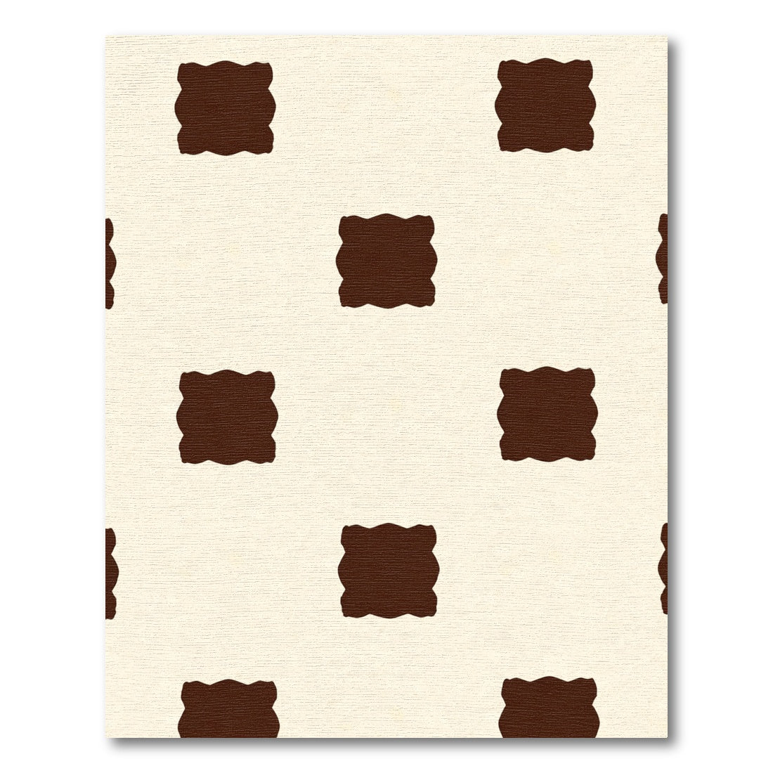Cream Chocolate Checkered Squares Rug