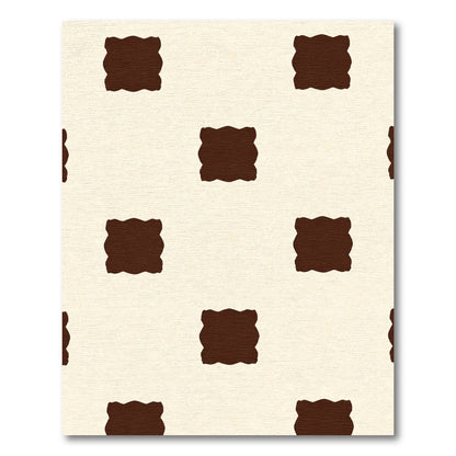 Cream Chocolate Checkered Squares Rug