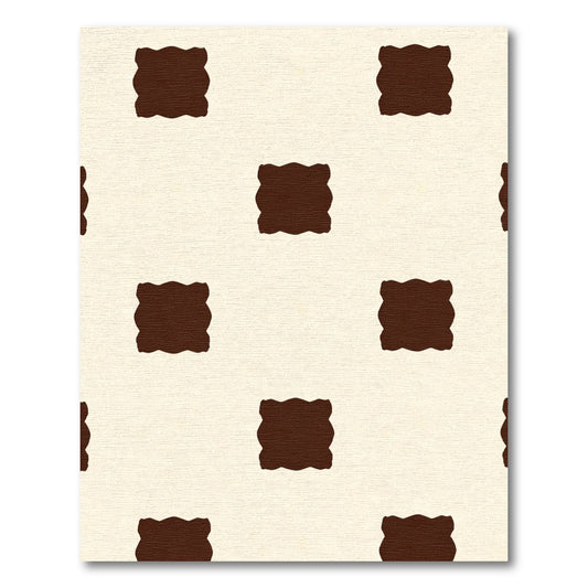Cream Chocolate Checkered Squares Rug