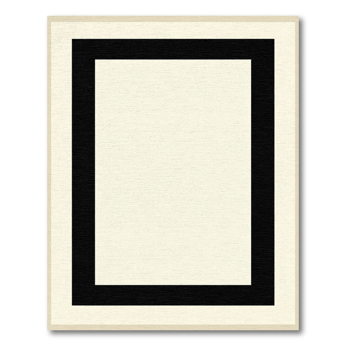 Cream Black Border Geometric Rug