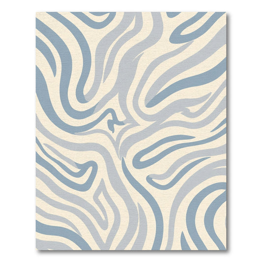 Pale Blue Abstract Swirl Stripes Rug