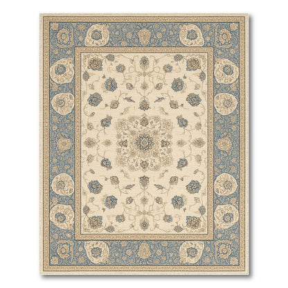 Blue and Teal Traditional Persian Blue Floral Persian Area Rug