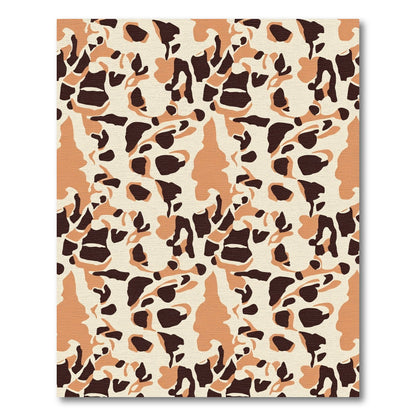 Warm Cream Brown Camo Spot Rug