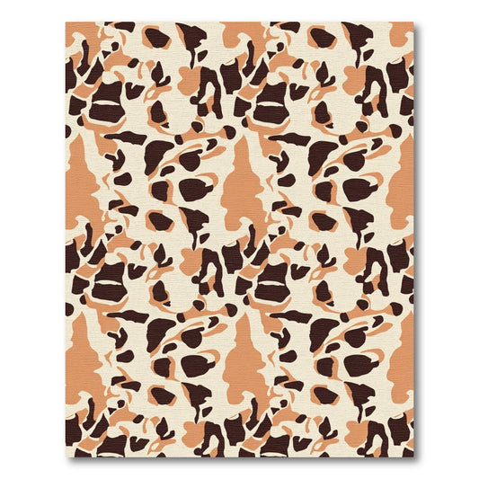 Warm Cream Brown Camo Spot Rug