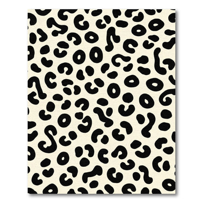 Cream Black Leopard Spots Rug