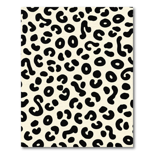 Cream Black Leopard Spots Rug