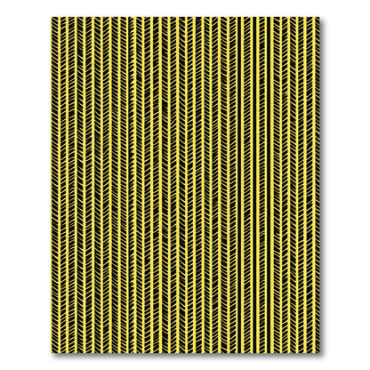 Yellow Black Vertical Herringbone Stripes Rug
