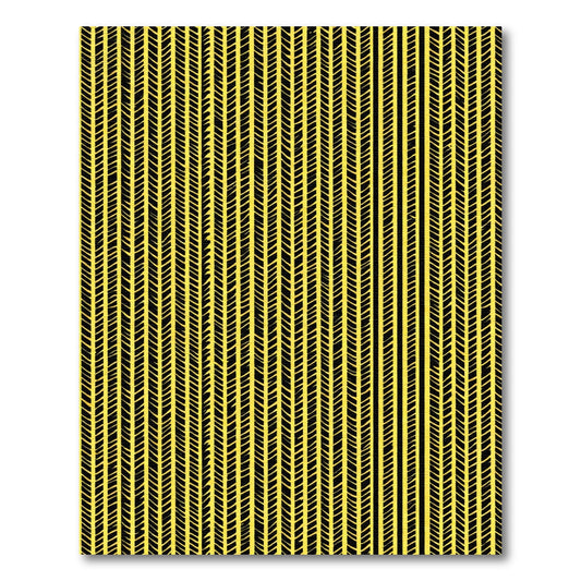Yellow Black Vertical Herringbone Stripes Rug