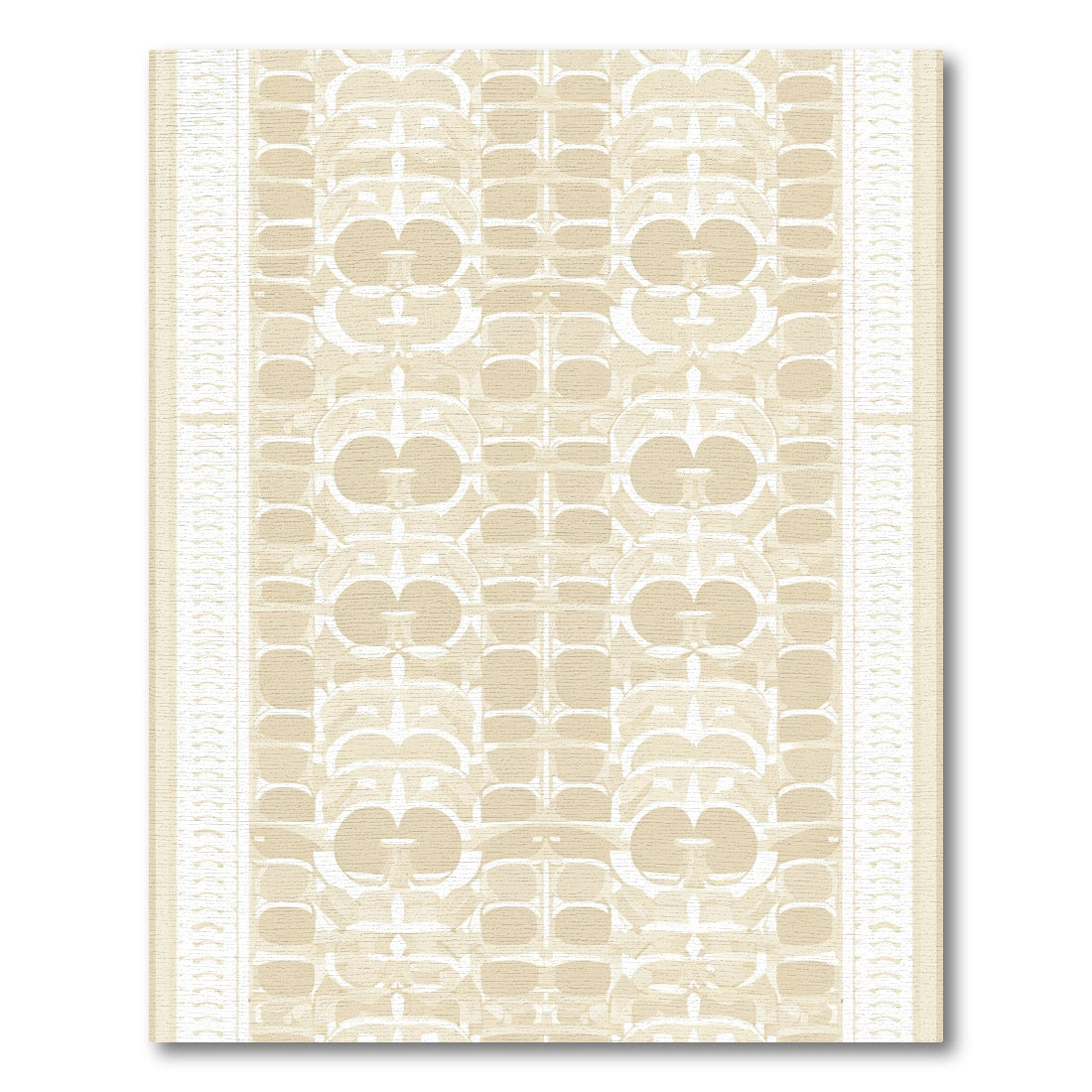 Cream Geometric Abstract Lattice Rug