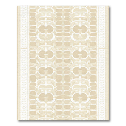Cream Geometric Abstract Lattice Rug