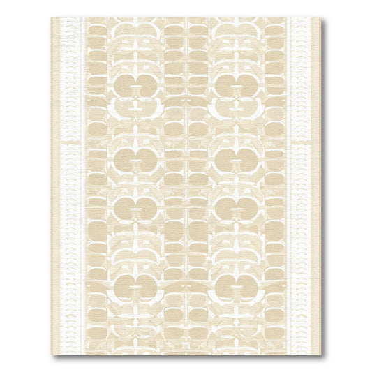 Cream Geometric Abstract Lattice Rug