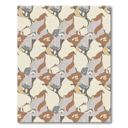 Abstract Earthy Organic Flowing Rug