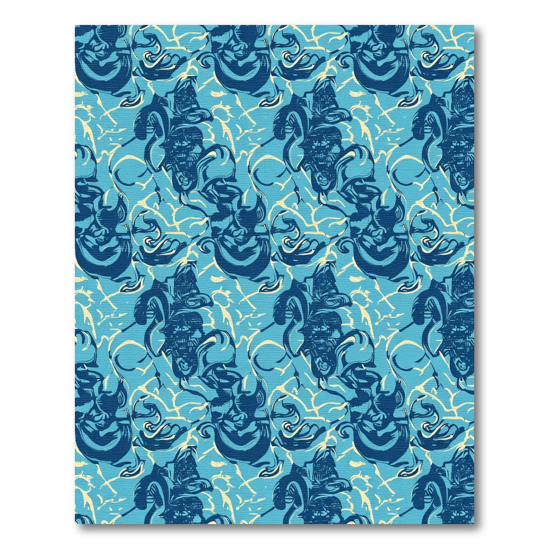 Dynamic Blue Swirl Organic Abstract Rug