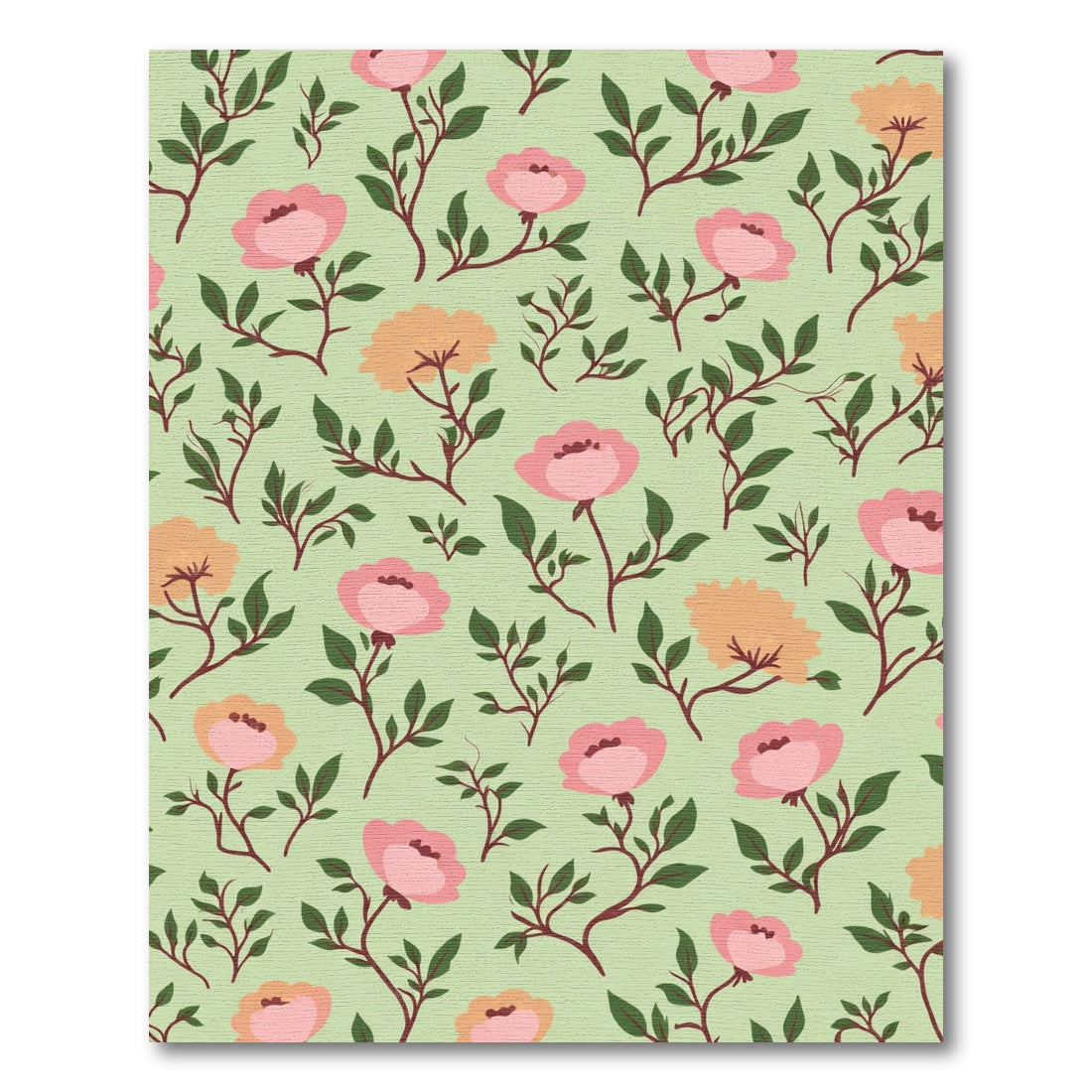 Pastel Pink Floral Branches Rug