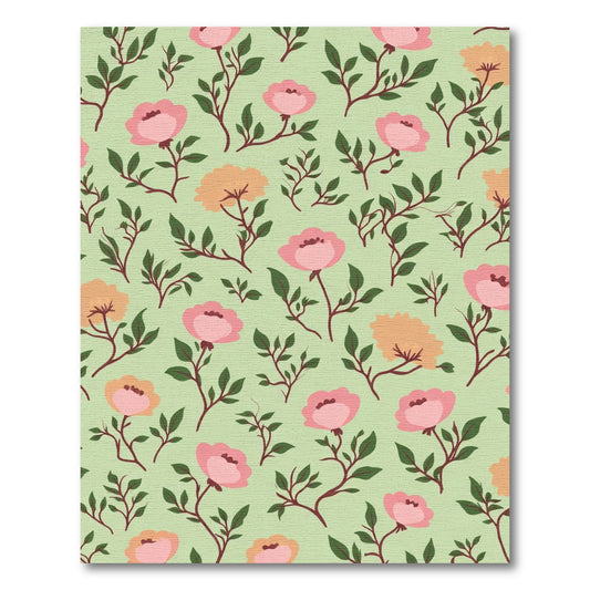 Pastel Pink Floral Branches Rug