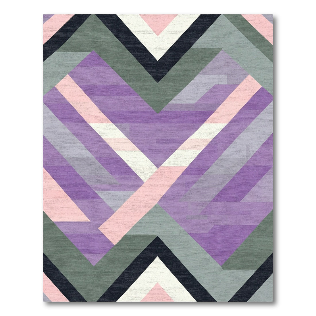 Geometric Lilac Pink Chevron Rug