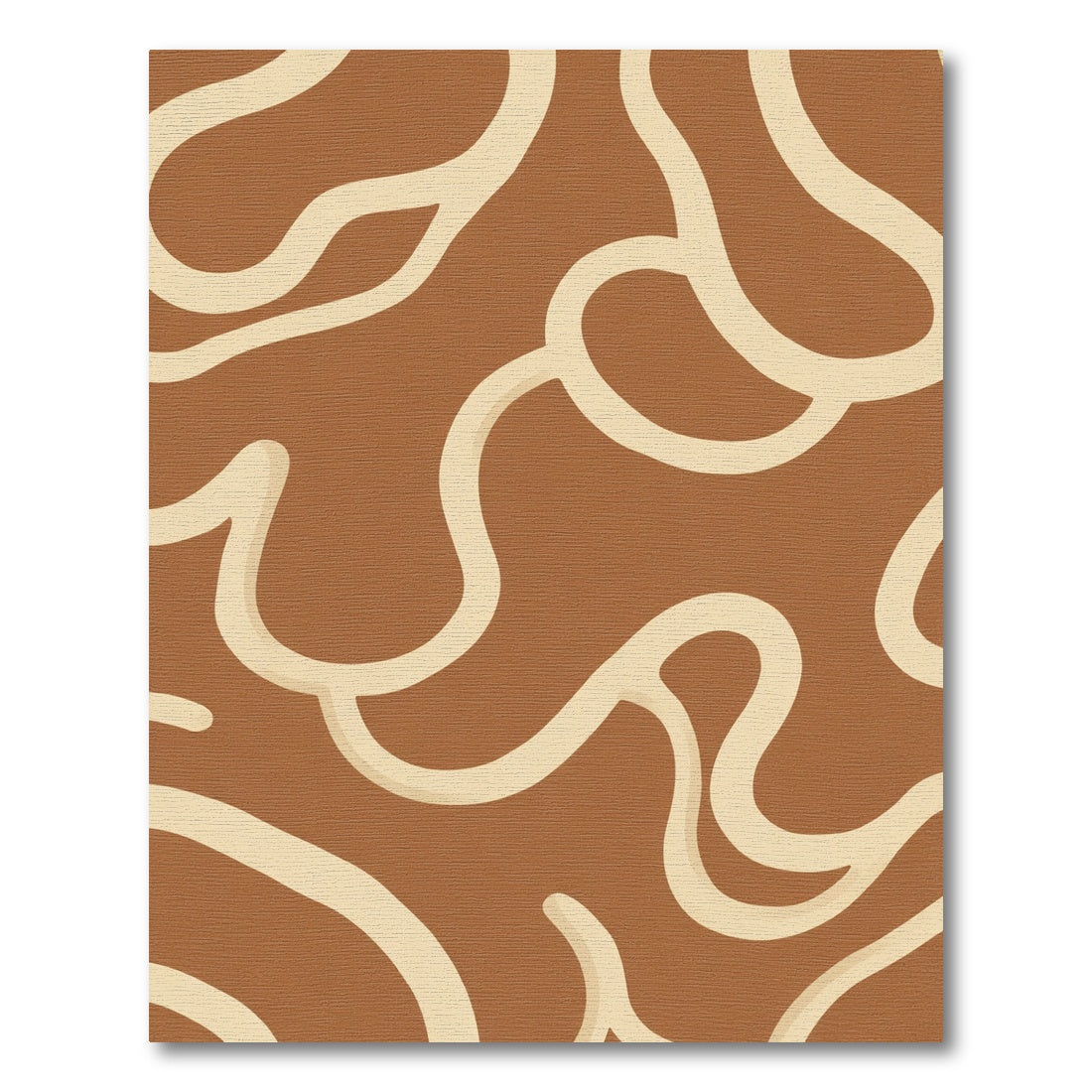 Earthy Swirl Abstract Terra Cotta Rug