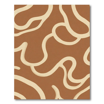 Earthy Swirl Abstract Terra Cotta Rug
